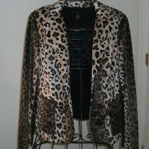 Velveteen Exotic Leopard Print Blazer by INC